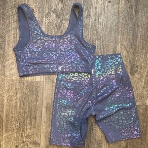 ZYIA Leopard Print Sports Bra & Shorts